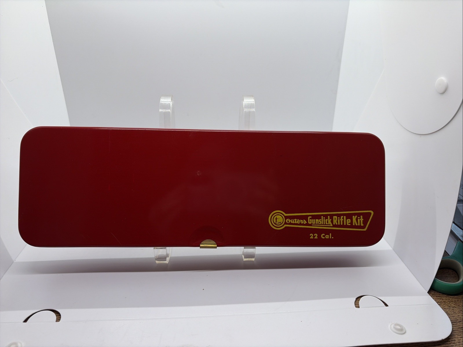 VTG Outers Gunslick No. 477 Rifle Cleaning Kit 22 In Original Box Red Tin (13)