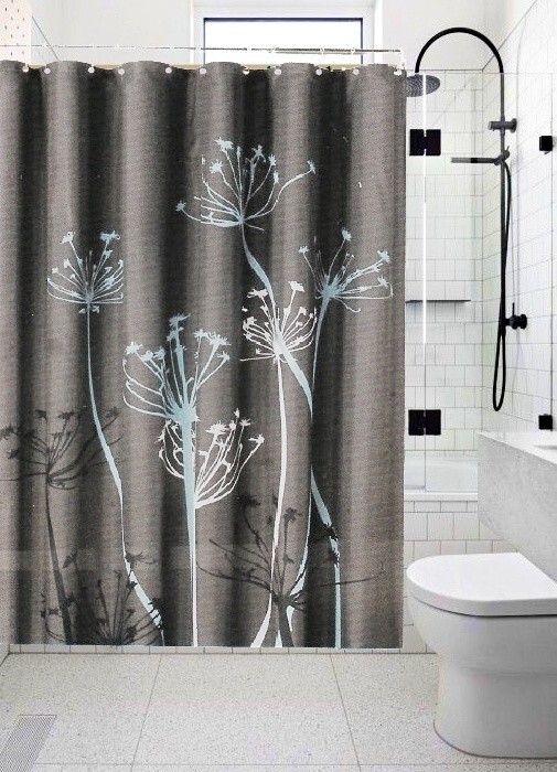 1 Piece Fabric Printed Shower Curtain Linda Waterproof