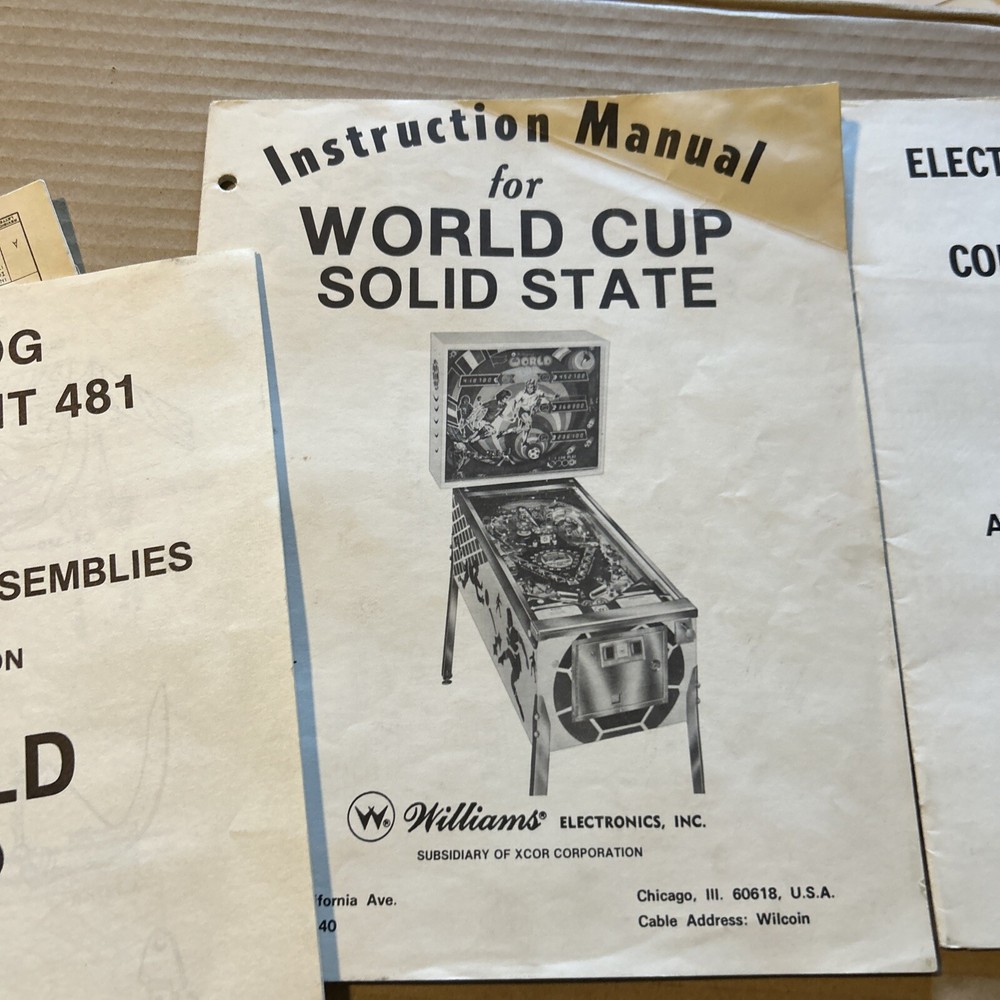 Original Williams World Cup Solid-State Set Pinball manual