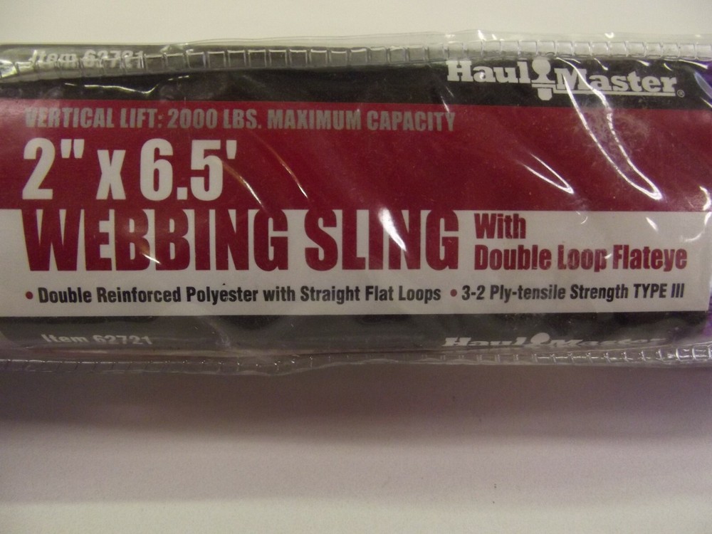 6-1/2 Ft. 2000 Lbs. Capacity Lifting Sling Web Pull Rope Double Flat Loop Ends