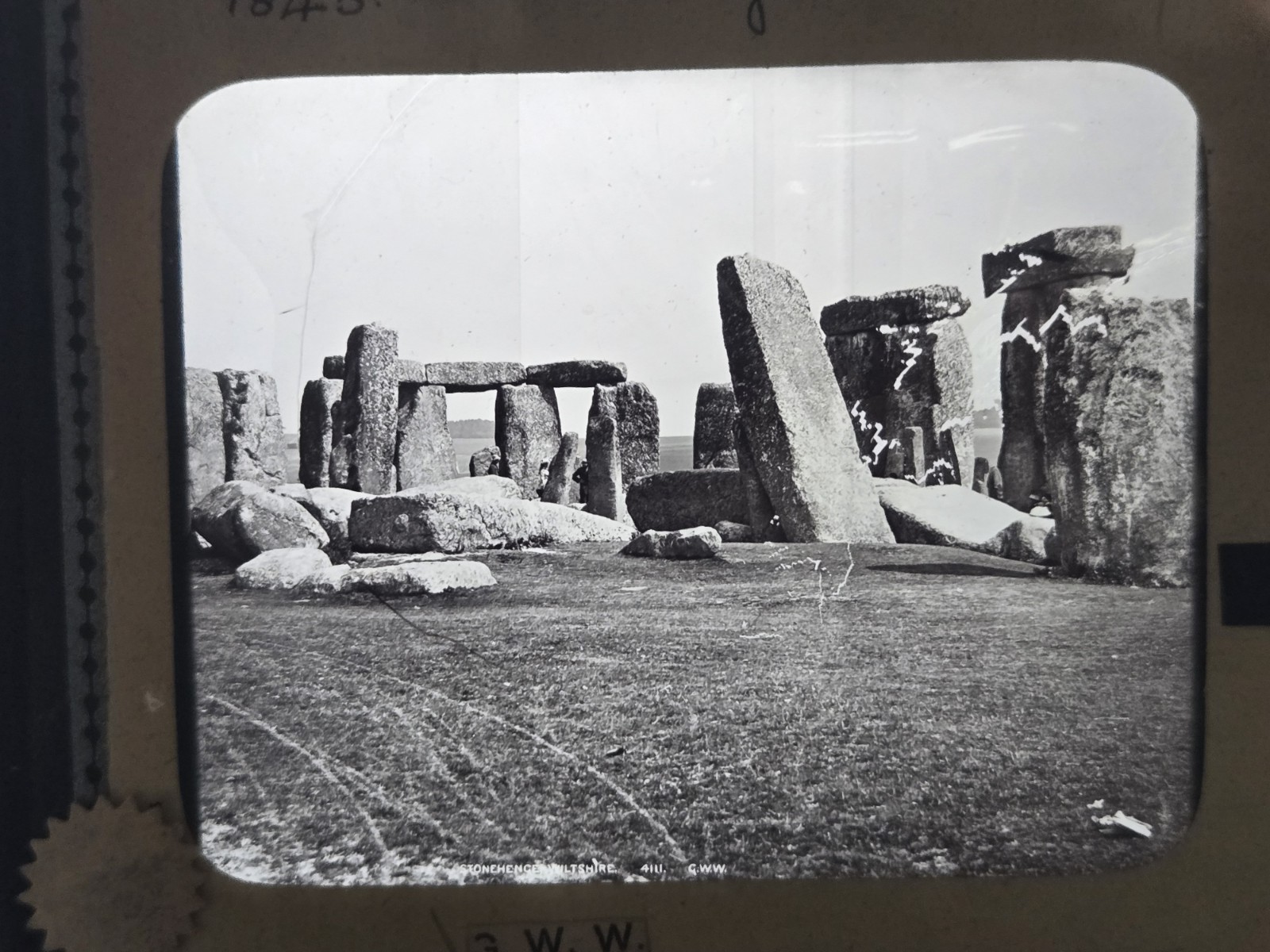 5 Antique Stonehenge Magic Lantern Slides - GWW Photographer - Glass Slides
