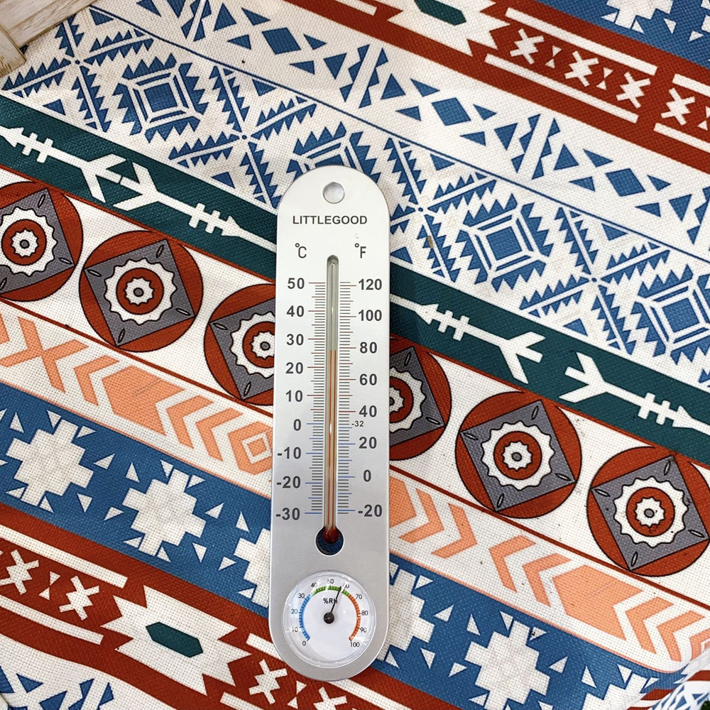 Vertical Indoor Thermometer & Hygrometer - 9.8 Inch Wall Mounted, Temperature &