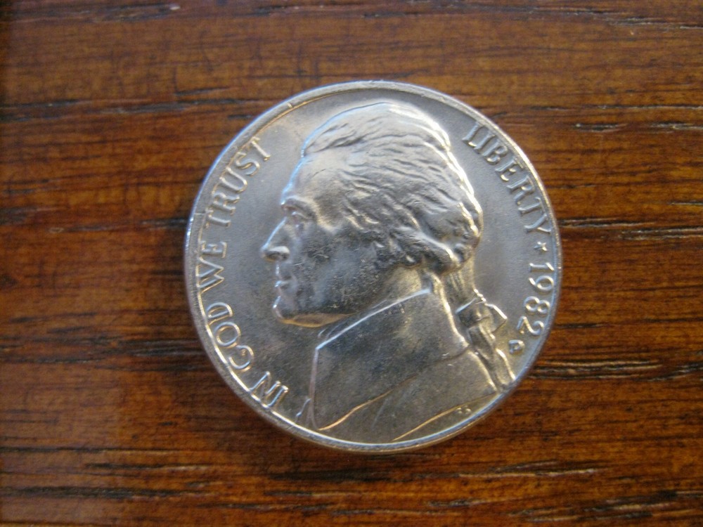 1982 D Jefferson Nickel Gem BU!