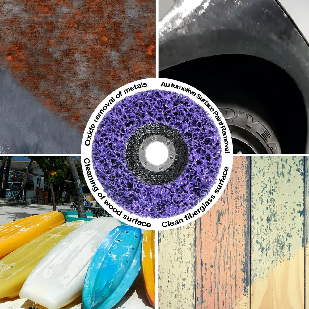 WelderElite 12-Pack 4.5" Purple Paint & Rust Stripping Discs for Angle Grinder