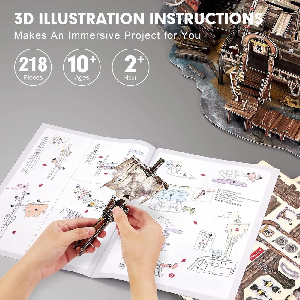 Ragged Pirate Ship 3D Puzzles for Adults