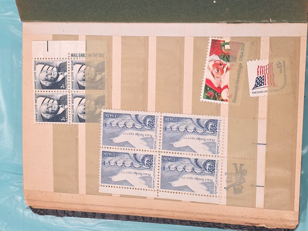 VINTAGE Stamp Album w/Stamps and Extra Airmail Stuff