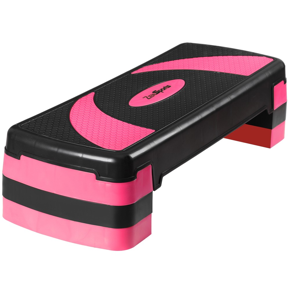 31" Adjustable Exercise Workout Aerobic Stepper Platform Trainer 3-Level Pink