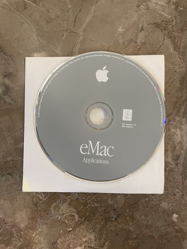 2002 Macintosh Mac eMac Applications Version 1.5 Software Installation CD Disc