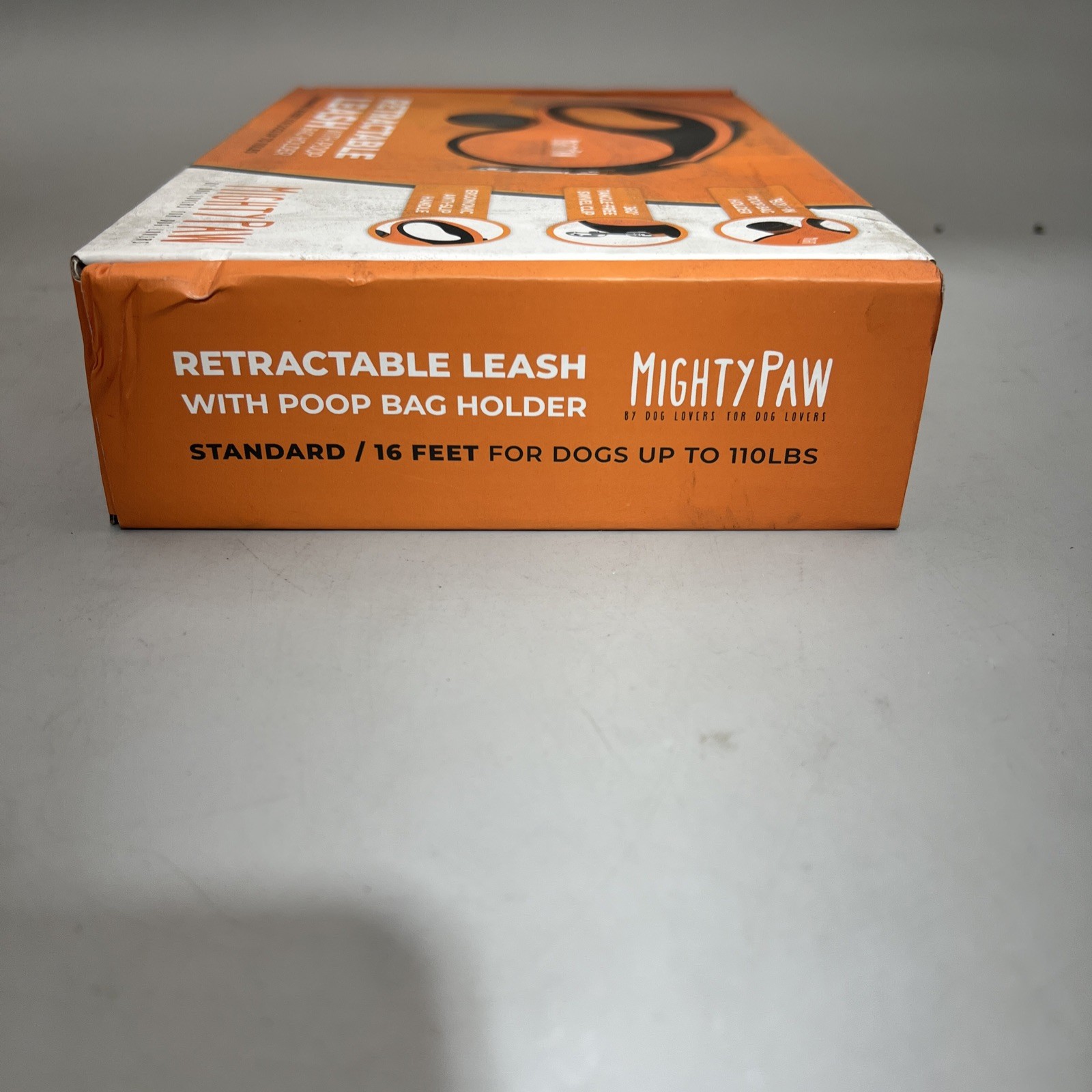 Mighty Paw 16' Retractable Dog Leash with Poop Bag Holder for All Breeds, Tape