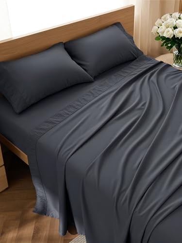 Queen Sheet Set 4 Pc Microfiber Dark Grey