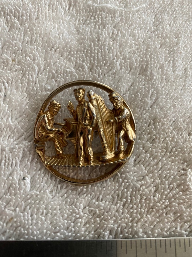 Vintage Signed  Pin M -- Jewel