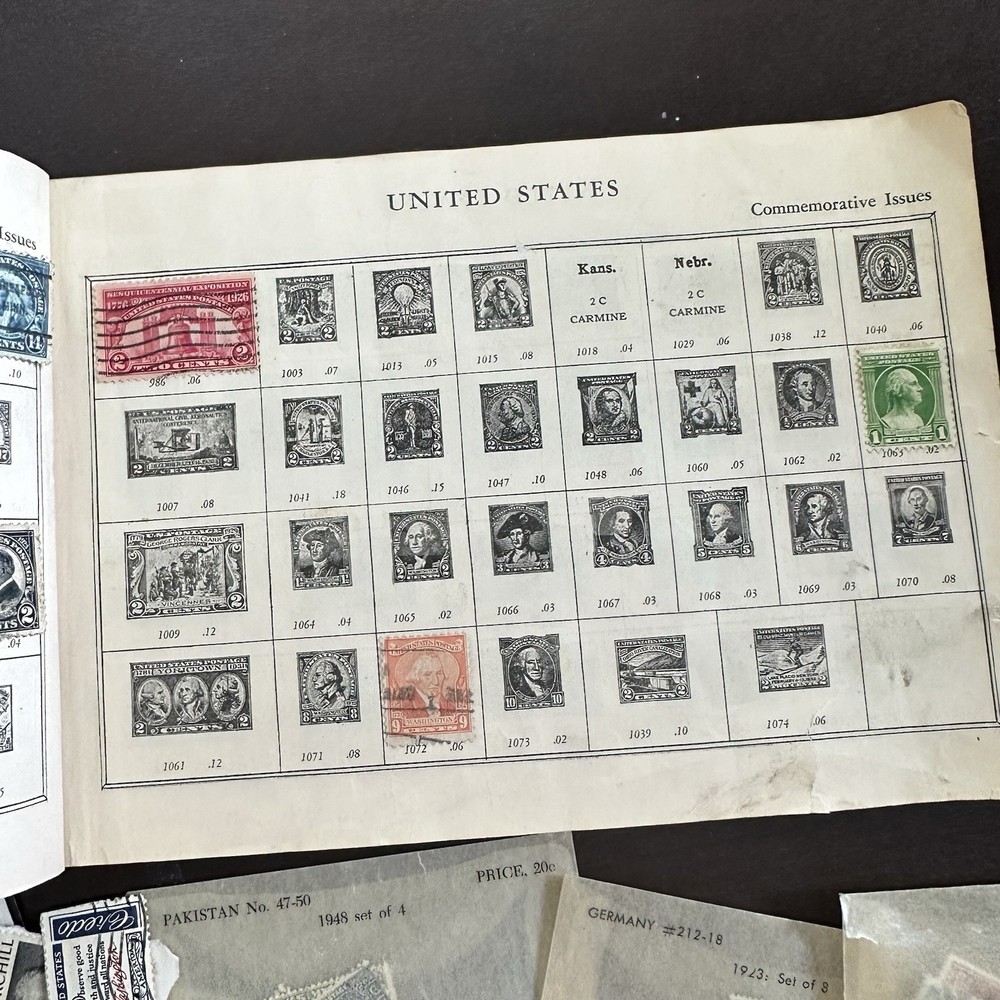The World United States & Foreign Postage Stamp Album 1938 + Variety Stamp Lot