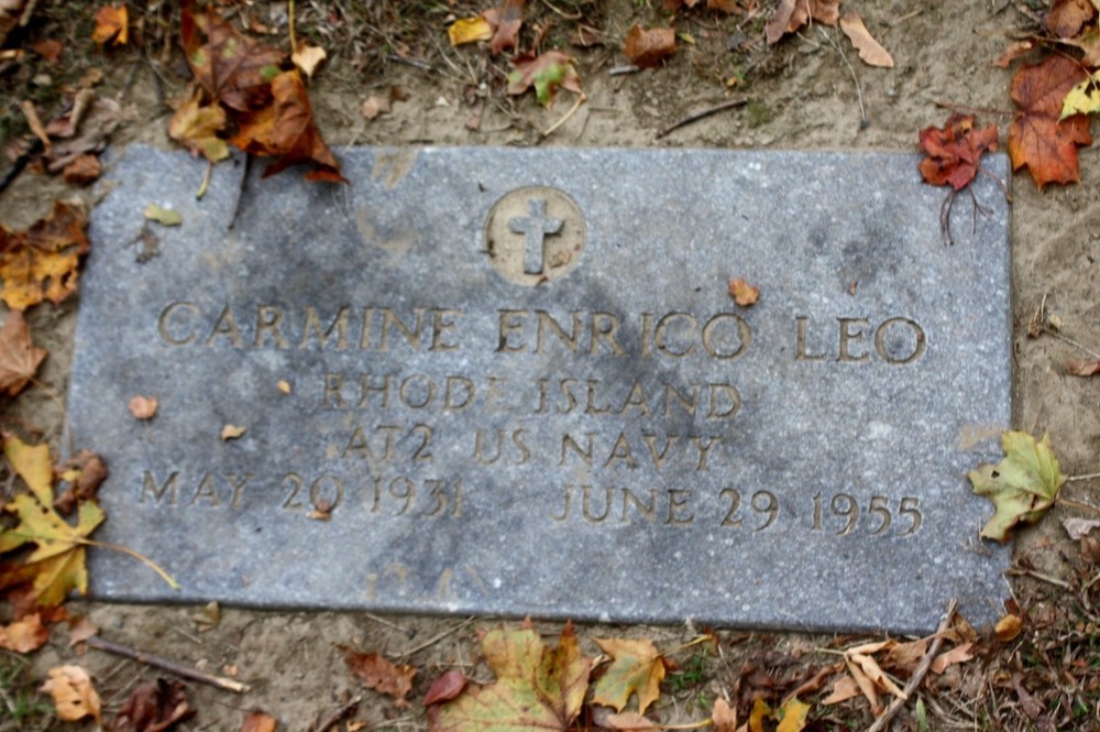 Navy Dog tags Named to AT2 Carmine Enrico Leo. Killed In Crash On June 29th 1955