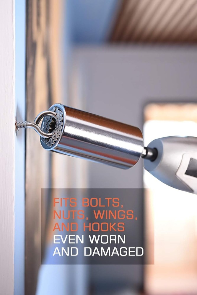 Universal Socket, Self-Adjusting Socket Fits Standard 3/8'', Flexible, Durable