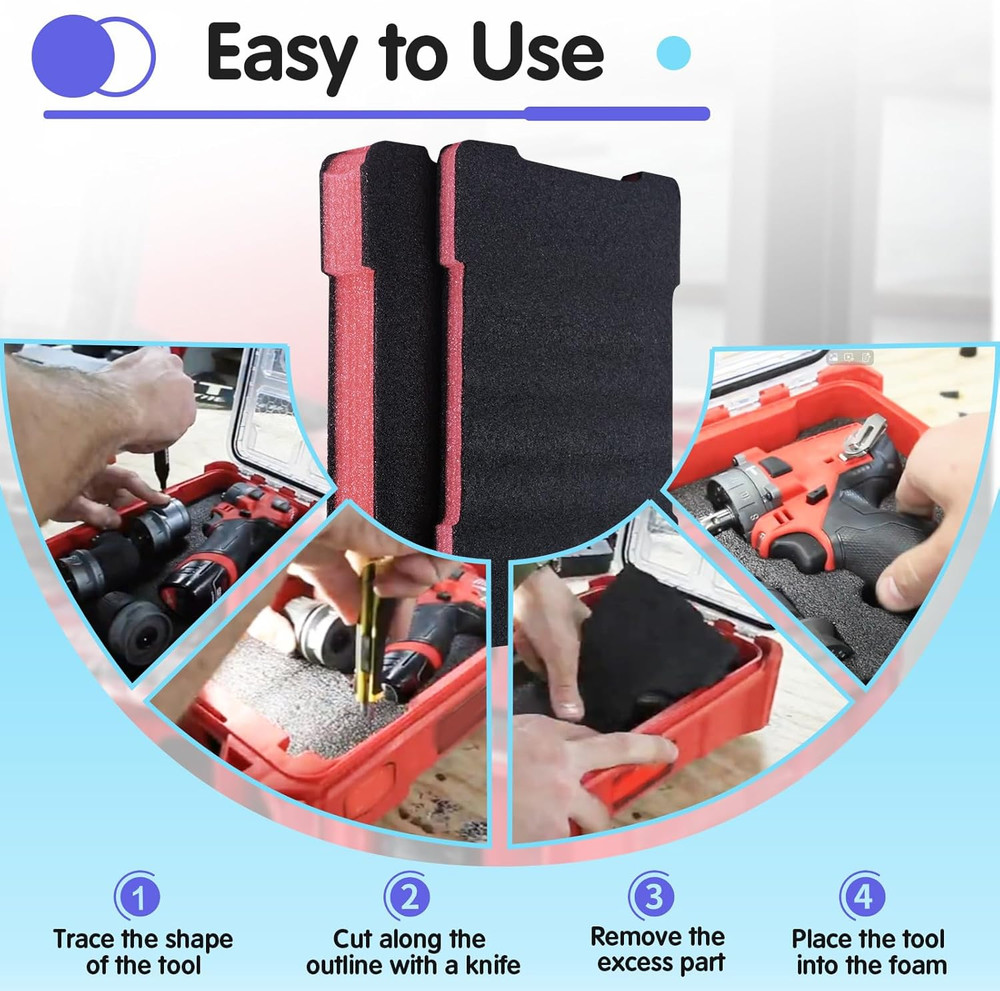 2 PCS 48-22-8435 Tool Box Foam Compatible with Milwaukee Packout Foam Insert, fo