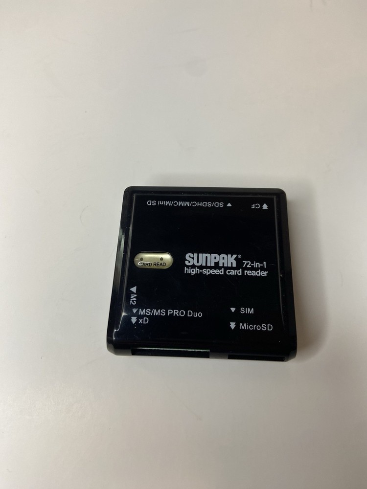 Sunpak 72-in-1 High-Speed Card Reader with USB 2.0, SIM, MicroSD Black