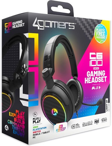 PC Accessory: Wired Headset - 4Gamers C6-100 - LED Light Up: Compatible with PC,