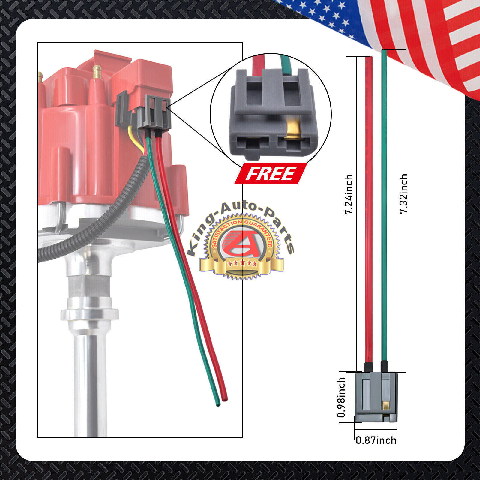 GM08Distributor &Wire &Pigtail for Chevrolet w/65K V 9000RPM350 454 SBC BBC HEI