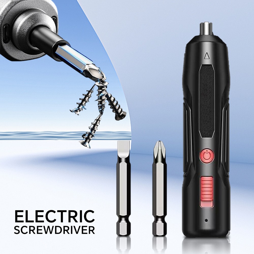 Mini Rechargeable Cordless USB Electric Screwdriver Drill Bits Kit Power Tool