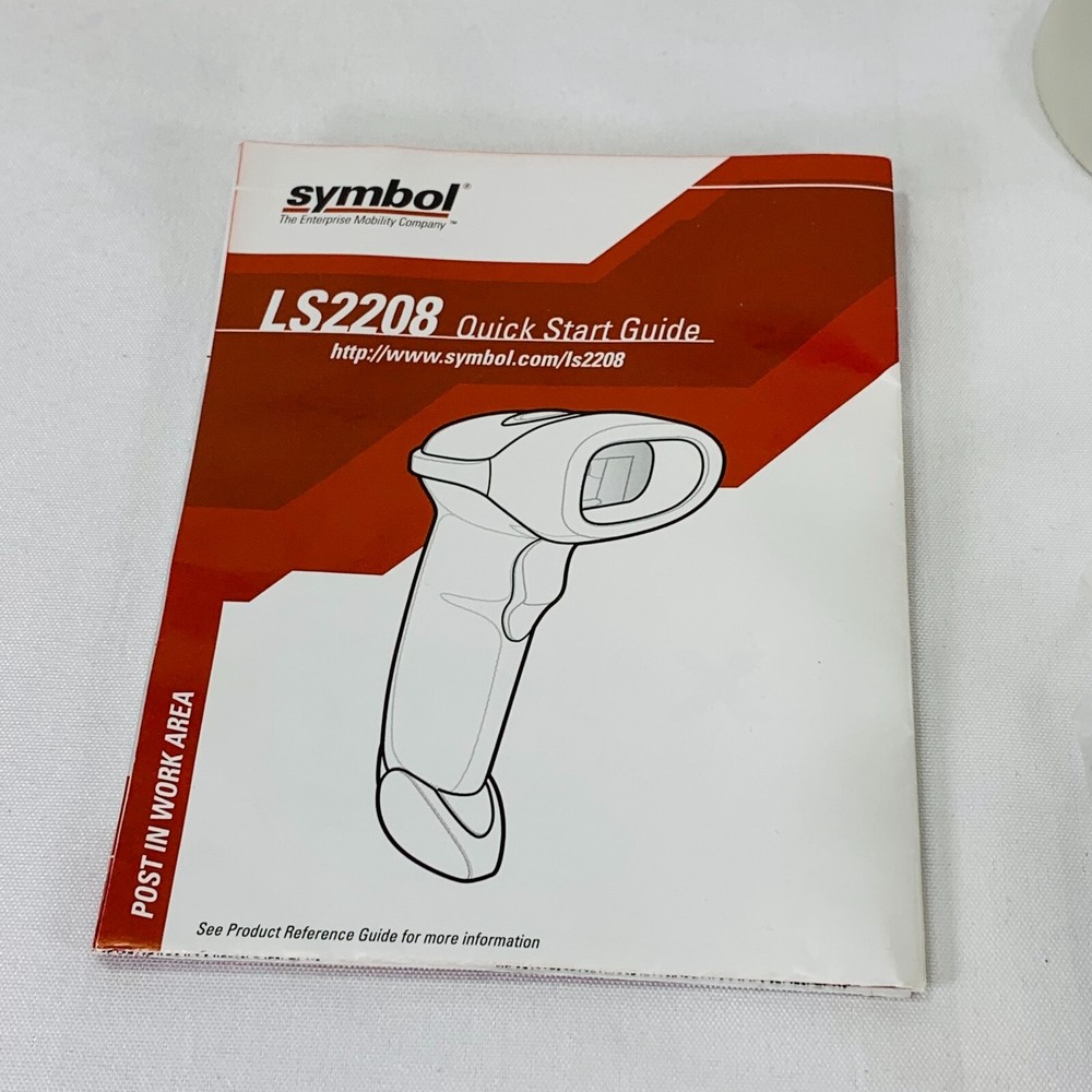 Symbol LS2208 Handheld Barcode Scanner W/Stand USB Cable