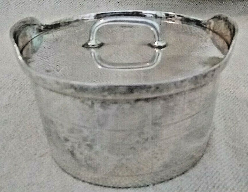 Vintage Silver Plated  container  India silver plated container 3''h x 4.5''dia