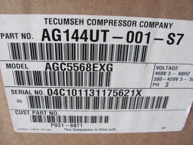 Tecumseh Compressor Model # AGC5568EXG