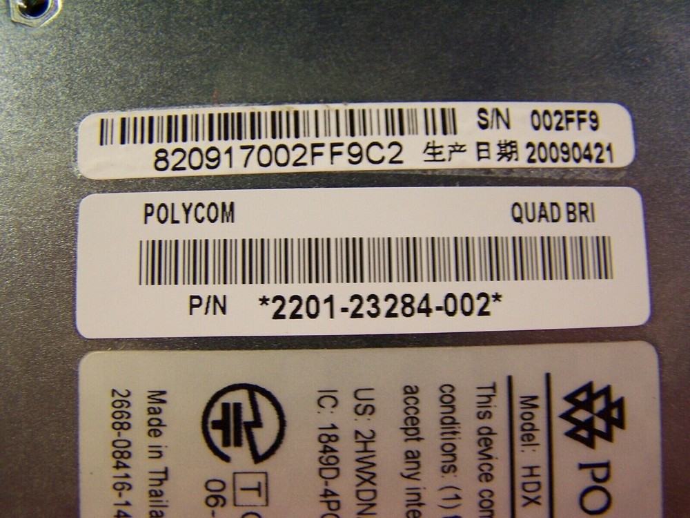 NEW POLYCOM QUAD 4 PORT BRI NETWORK INTERFACE 2201-23284-002