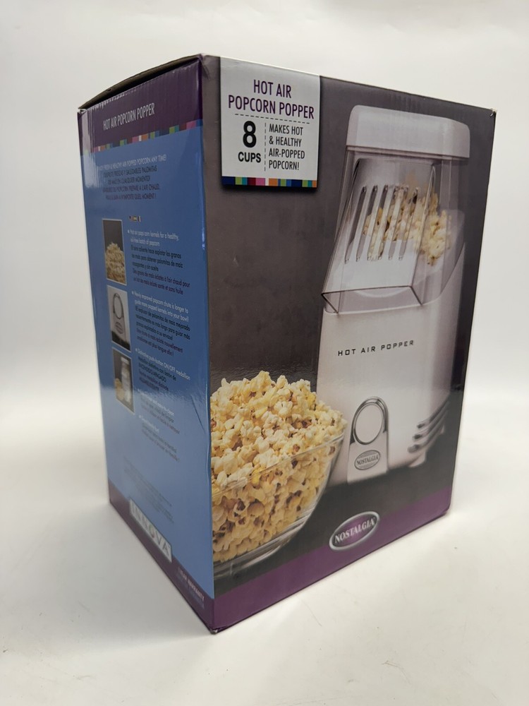 NEW OPEN BOX Nostalgia Electrics Hot Air Popcorn Maker HAP8WT
