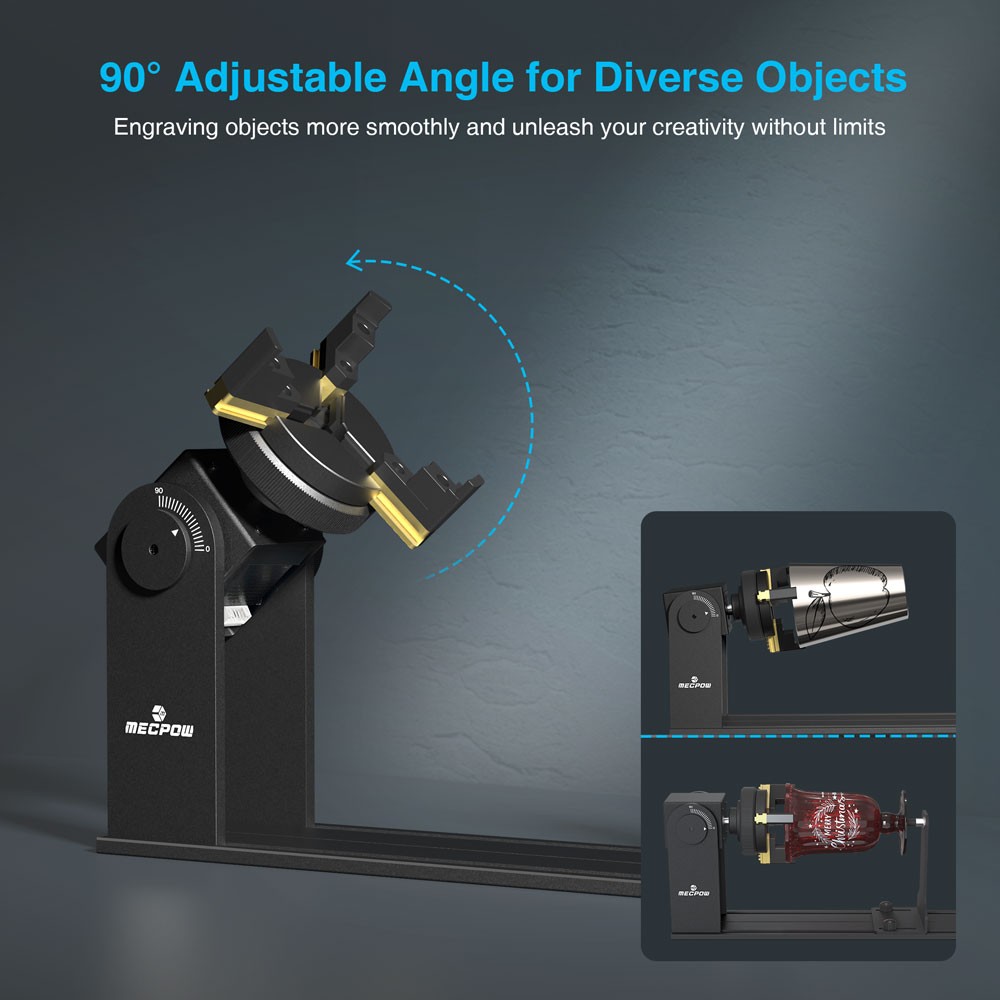 Mecpow Rotary Roller Module+Versatile Jaws,90°Angle Adjustment,360°Rotary Chunk