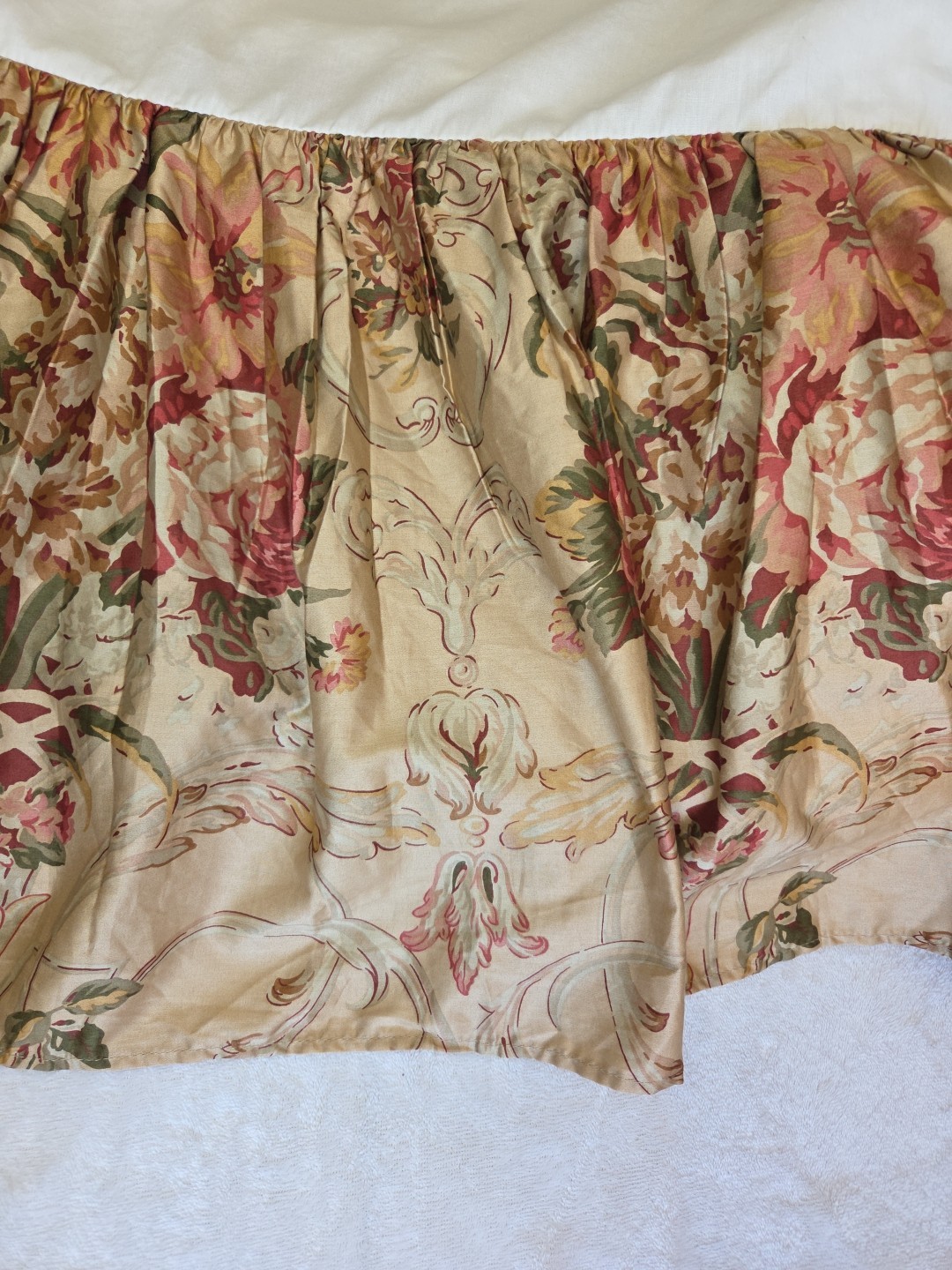 Ralph Lauren Guinevere Bedskirt Dust Ruffle 15” Drop Floral Cotton Sateen Full