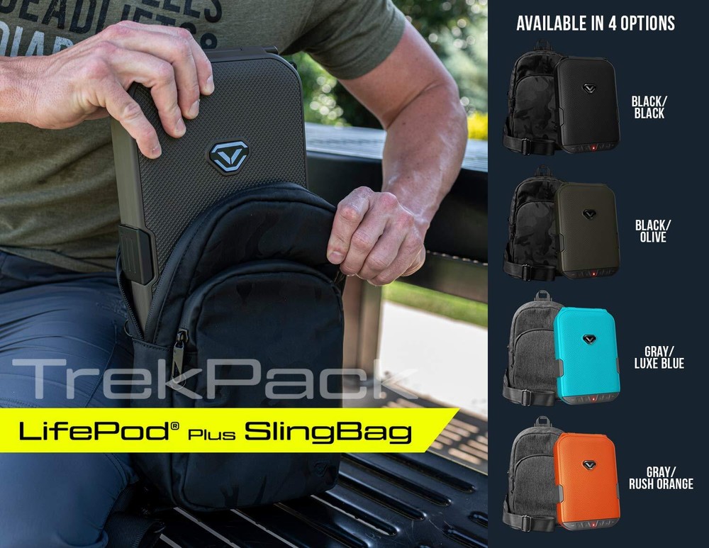 Lifepod + Slingbag Bundle Secure Waterproof Travel Case Rugged Electronic Lock B