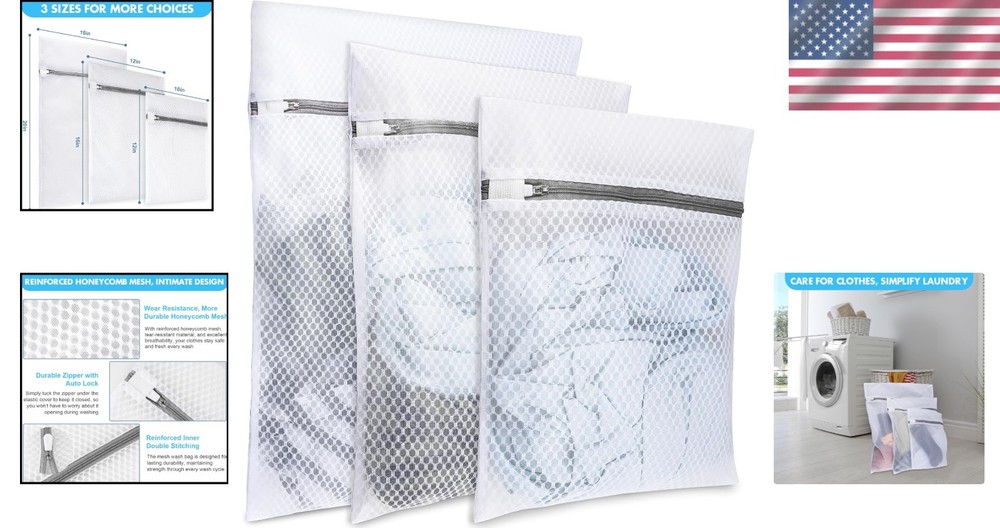 Delicate Care Mesh Laundry Bag Set - Efficient Washing and Storage Solution