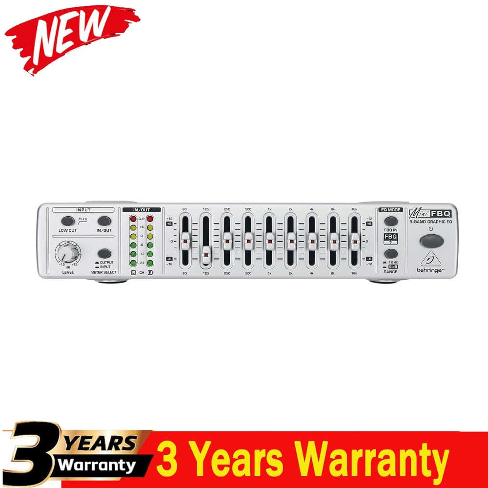 FBQ800 9-Band Graphic EQ Equalizer Feedback Suppressor Audio Equalizer Processor