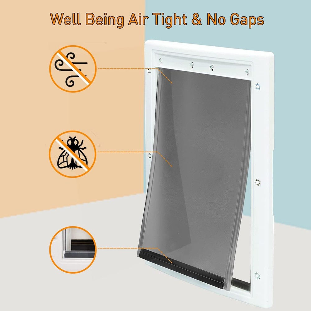 Dog Door Replacement Flaps,Medium Flap Medium, Gray