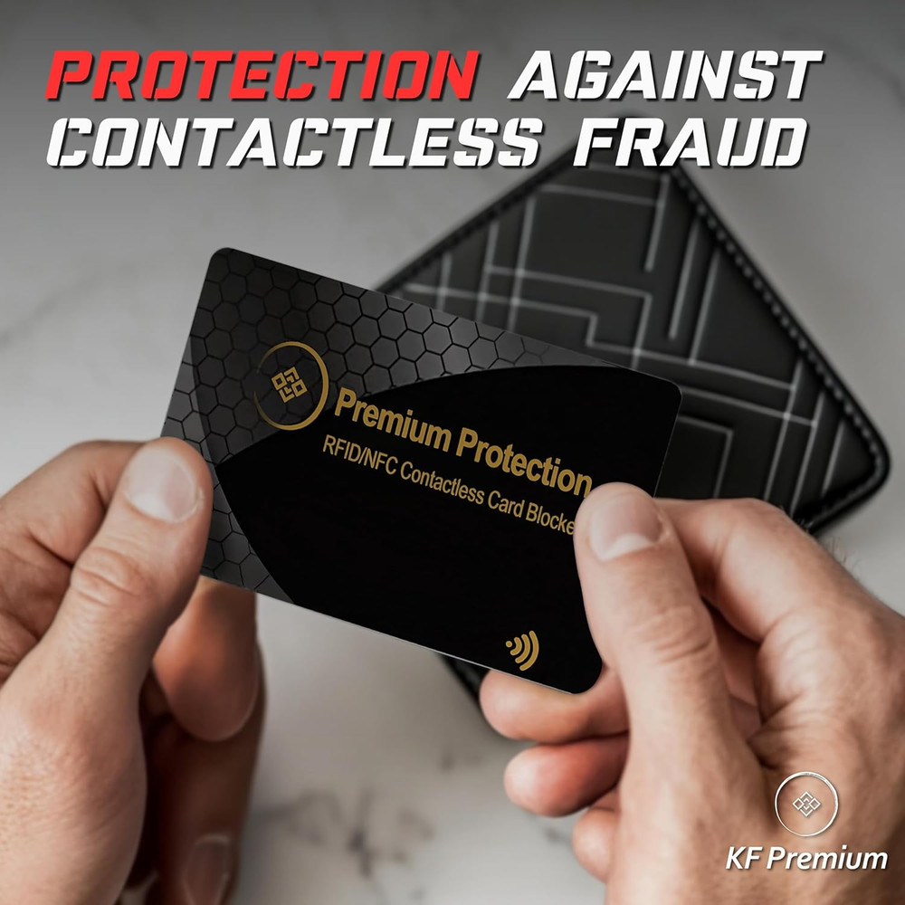 RFID Blocking Card (2 Pack) - Ultra Thin Debit & Credit Card Protector - anti Th