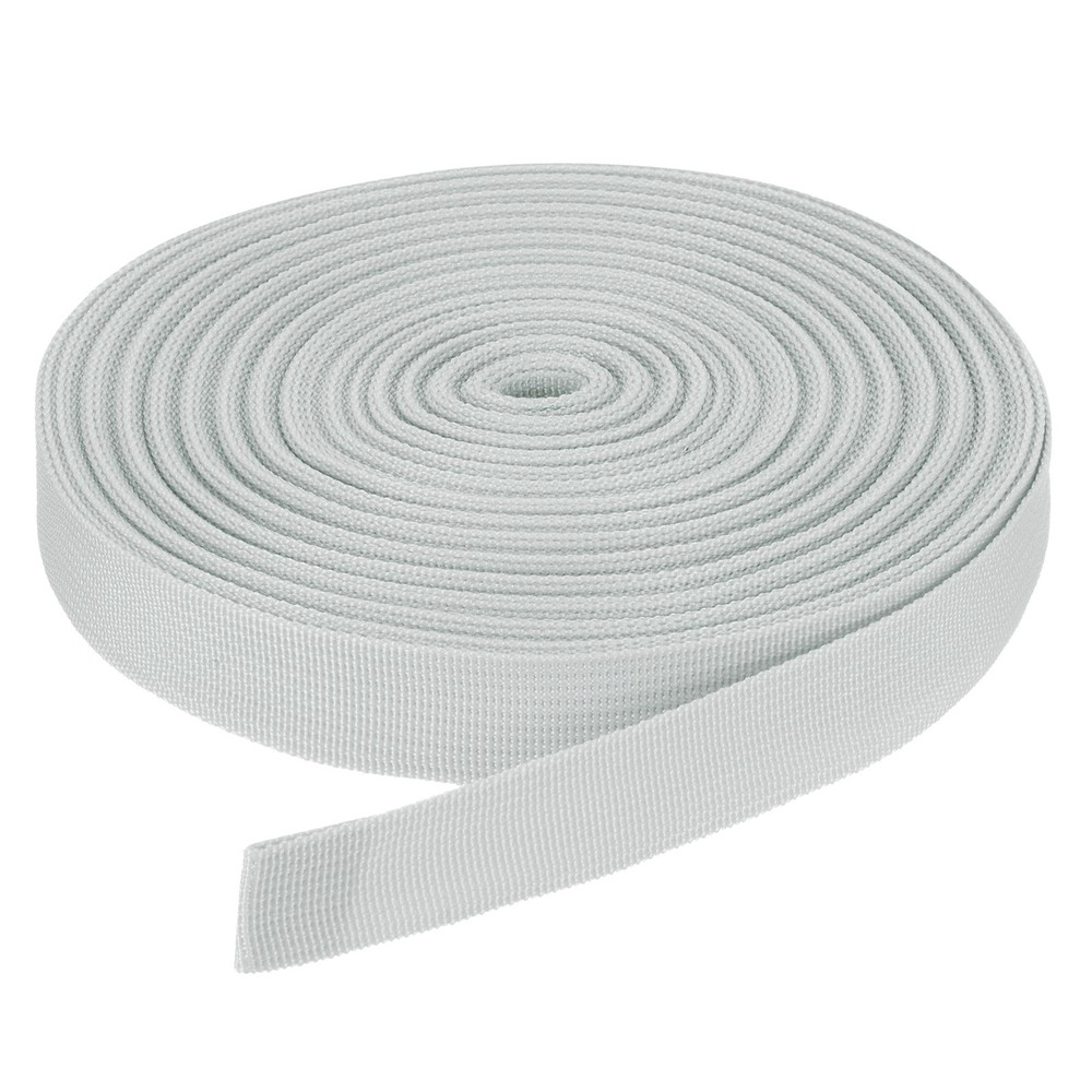 25Yard x 1" Width Nylon Webbing Strap Poly Flat Webbing Strapping Silver Tone