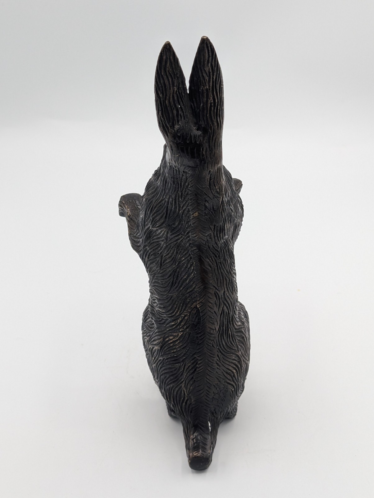 Vintage Bronze Standing Rabbit Hare Doorstop Figurine Sculpture Heavy Bronze Art