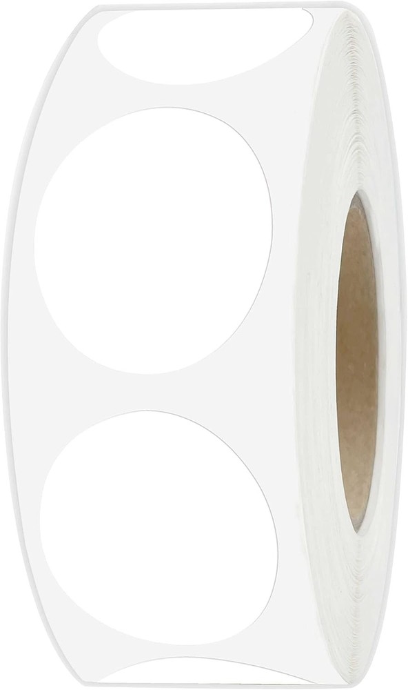 PARLAIM 1" White Round Color Coding Circle Dot Labels 1 Roll-1000PCS,