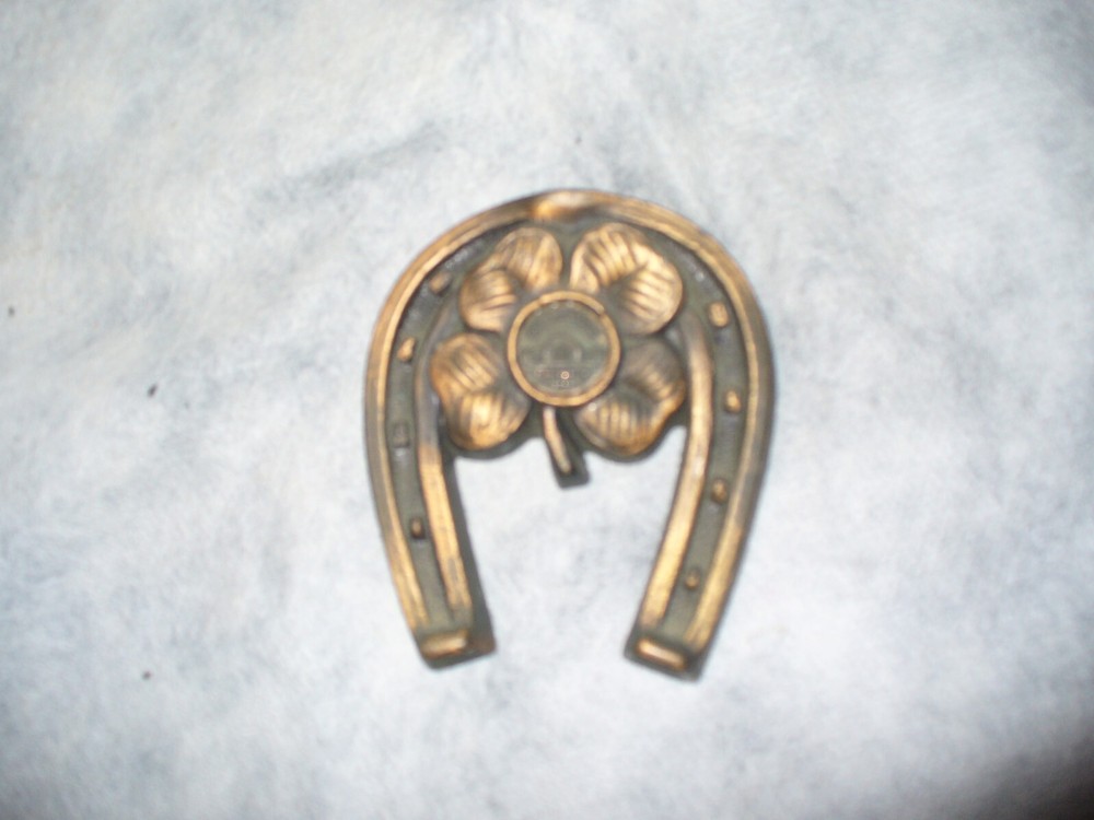 Solid Metal Copper? Union Terminal Four Leaf Clover Horseshoe 3"