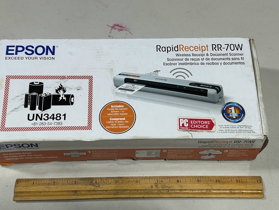 Epson Rapid Receipt RR-70W Wireless Receipt & Document Scanner NEVER USED