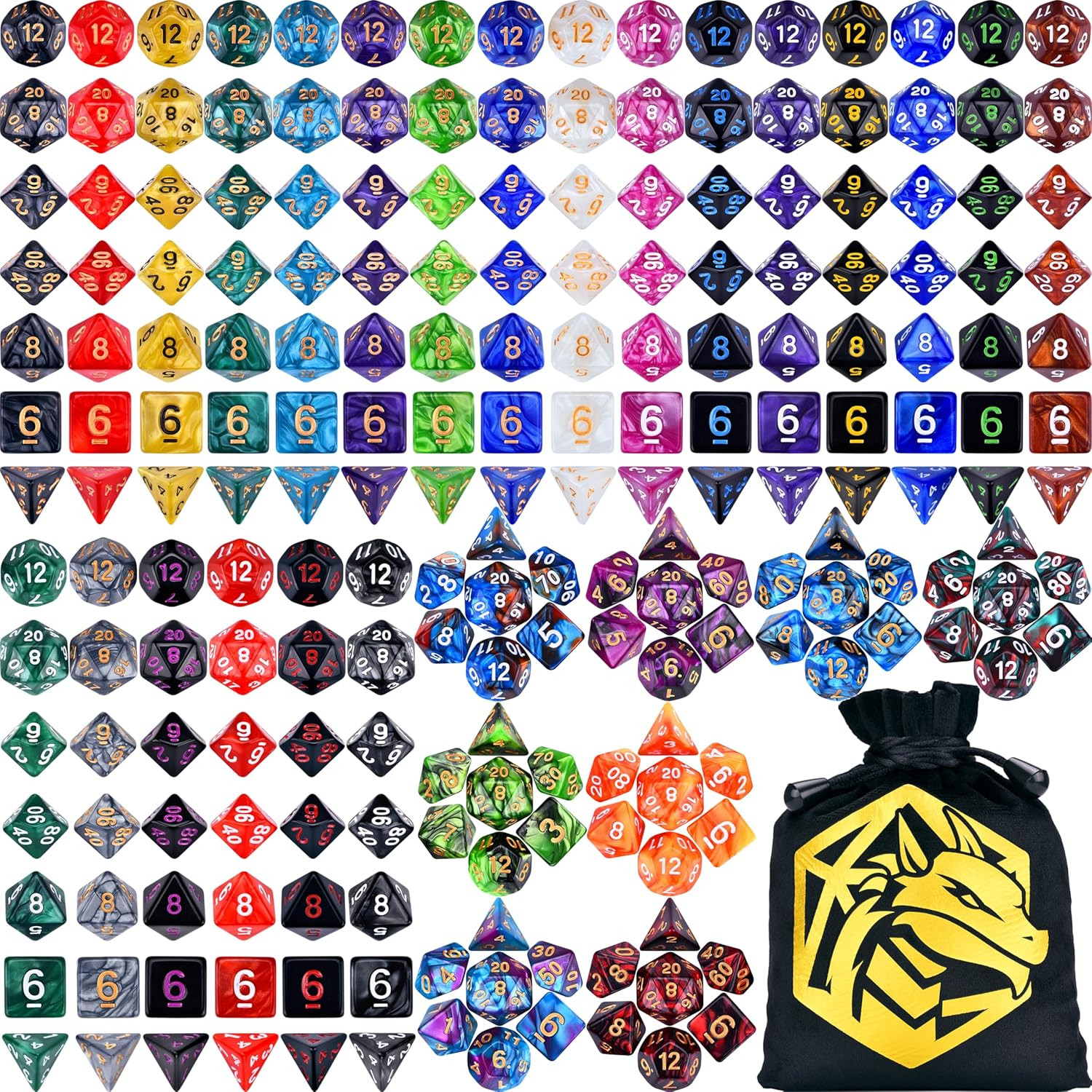DND RPG Dice Sets 30 X 7 Polyhedral Dice (210Pcs) for Dungeons and Dragons Tabl