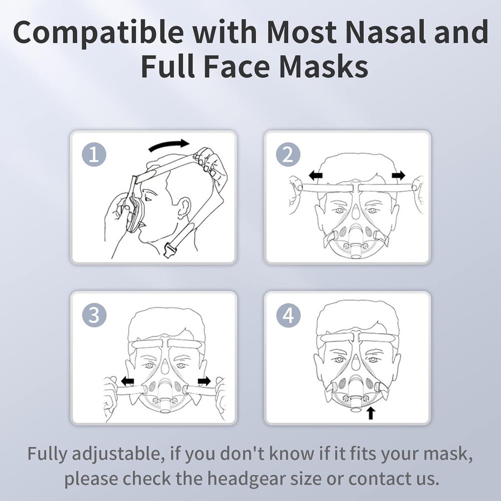 Headgear Strap Replacement CPAP Mask Compatible with Most Medium, Gray