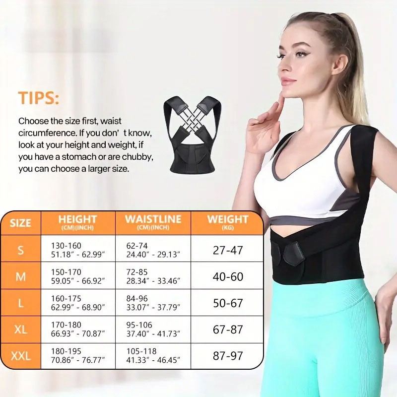Adjustable Posture Corrector Shoulder Brace Belt Low Back Support for Women Men