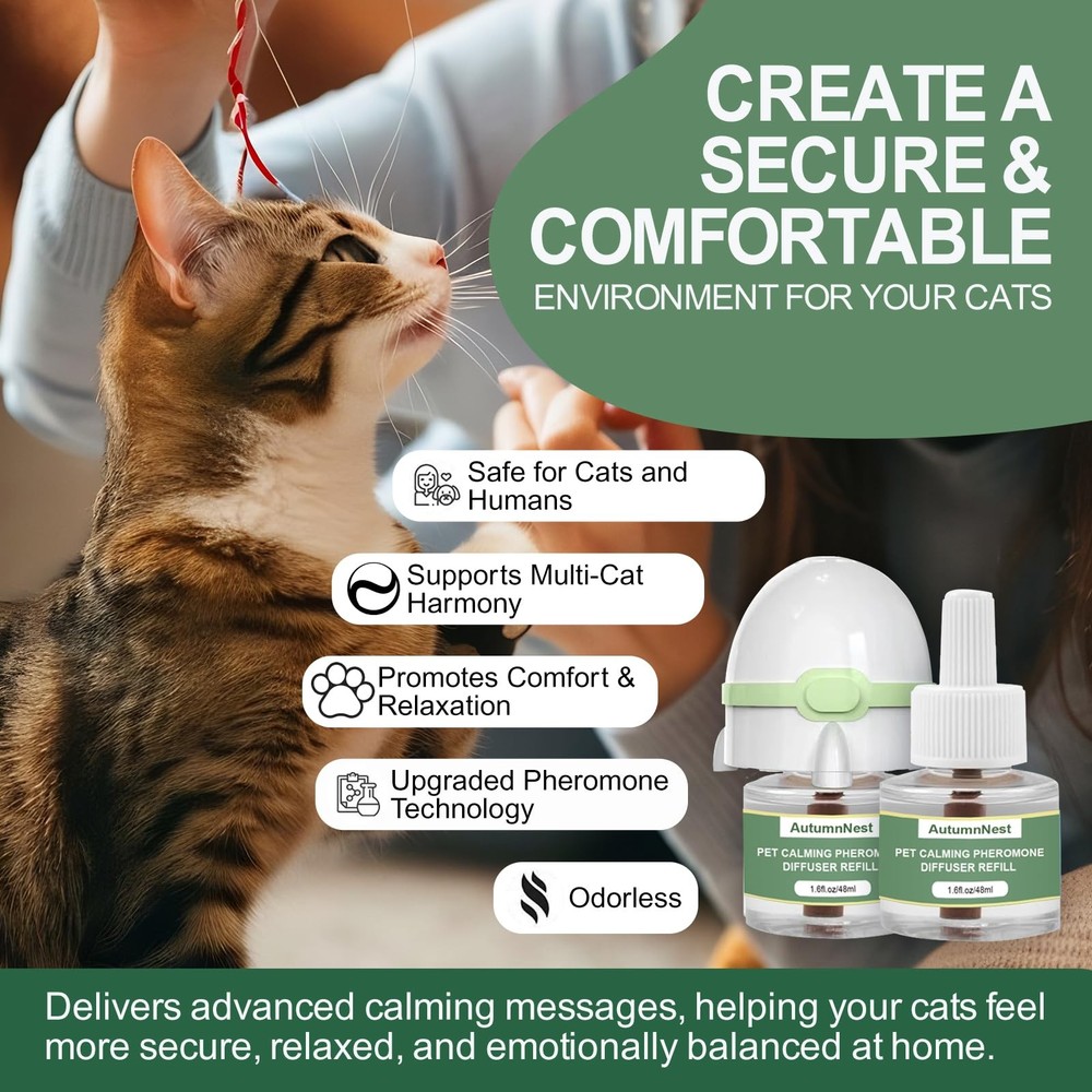 6-in-1 Cat Calming Pheromone Diffuser Kit, Cat Calming Diffuser for Anxiety R...