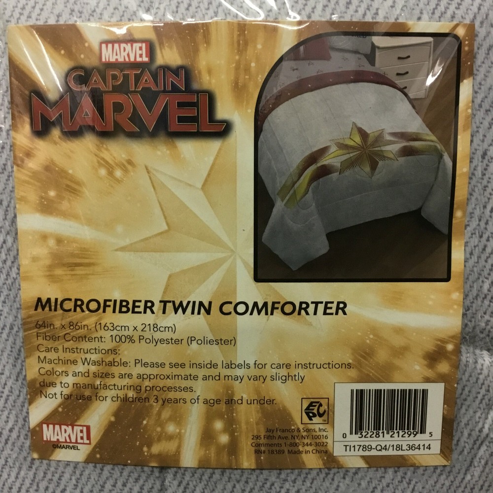 Marvel Captain Marvel Comforter Microfiber Twin Size