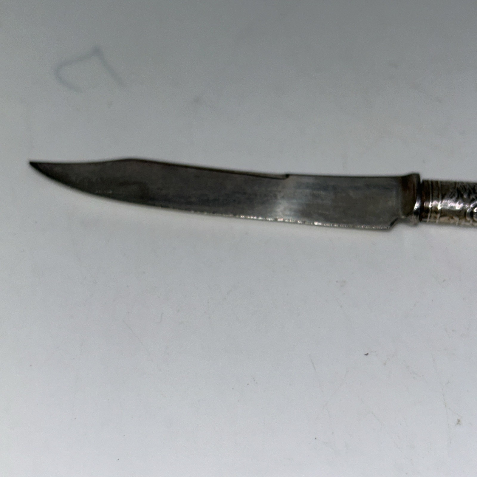 Landers Frary Clark Mother of Pearl Handle 6" Fruit Knife Sterling Band