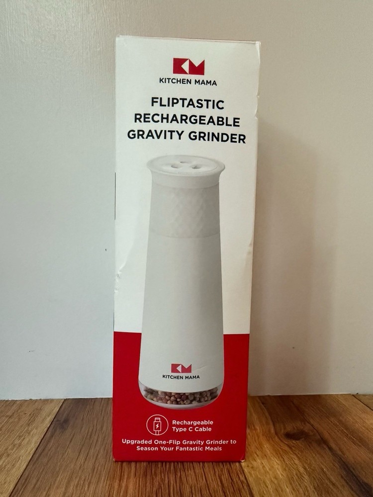 Kitchen Mama Fliptastic Rechargeable Gravity Grinder Gray, Pepper Mill