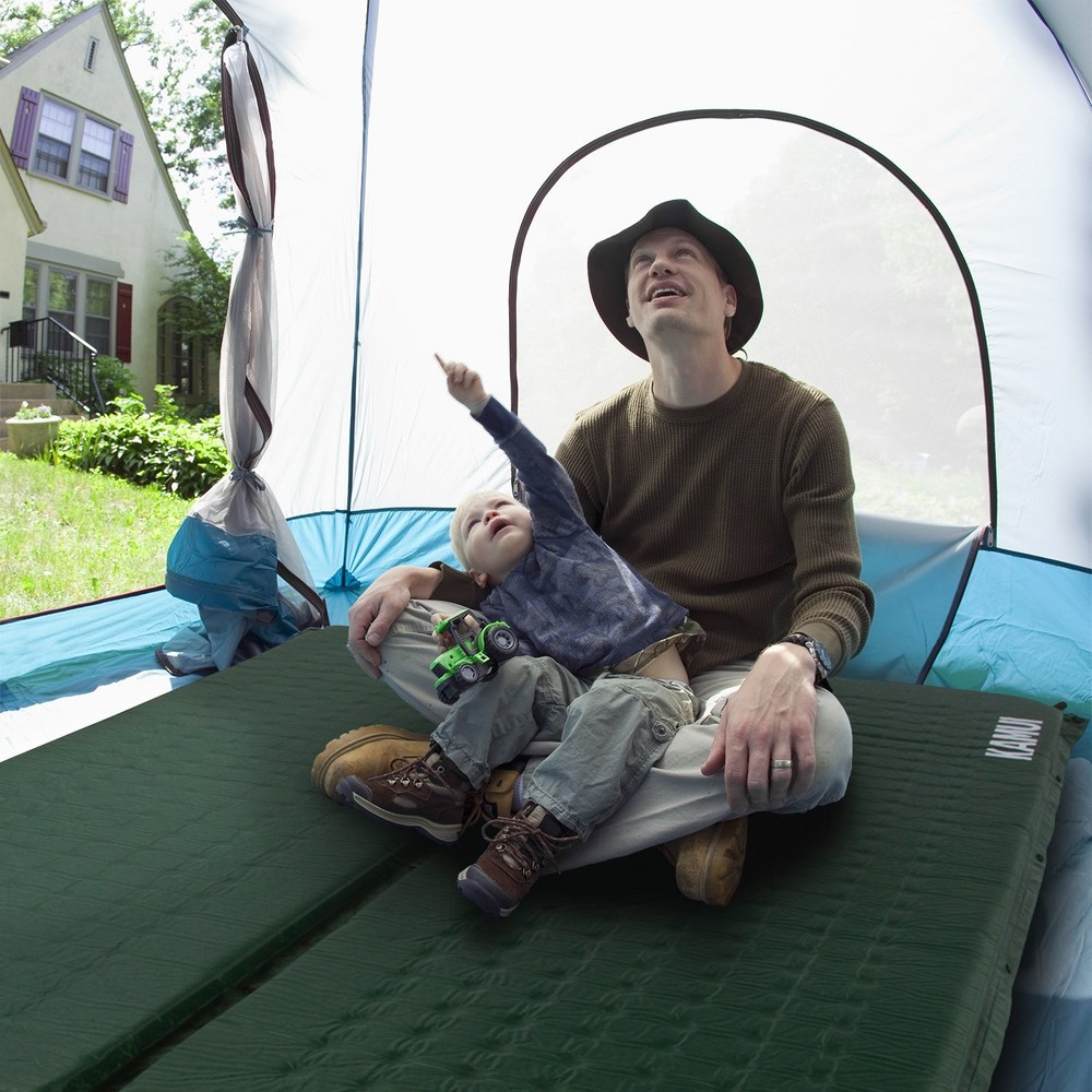 Self Inflating Sleeping Pad - 2 Inch Thick Camping Pad Connectable with Multi...