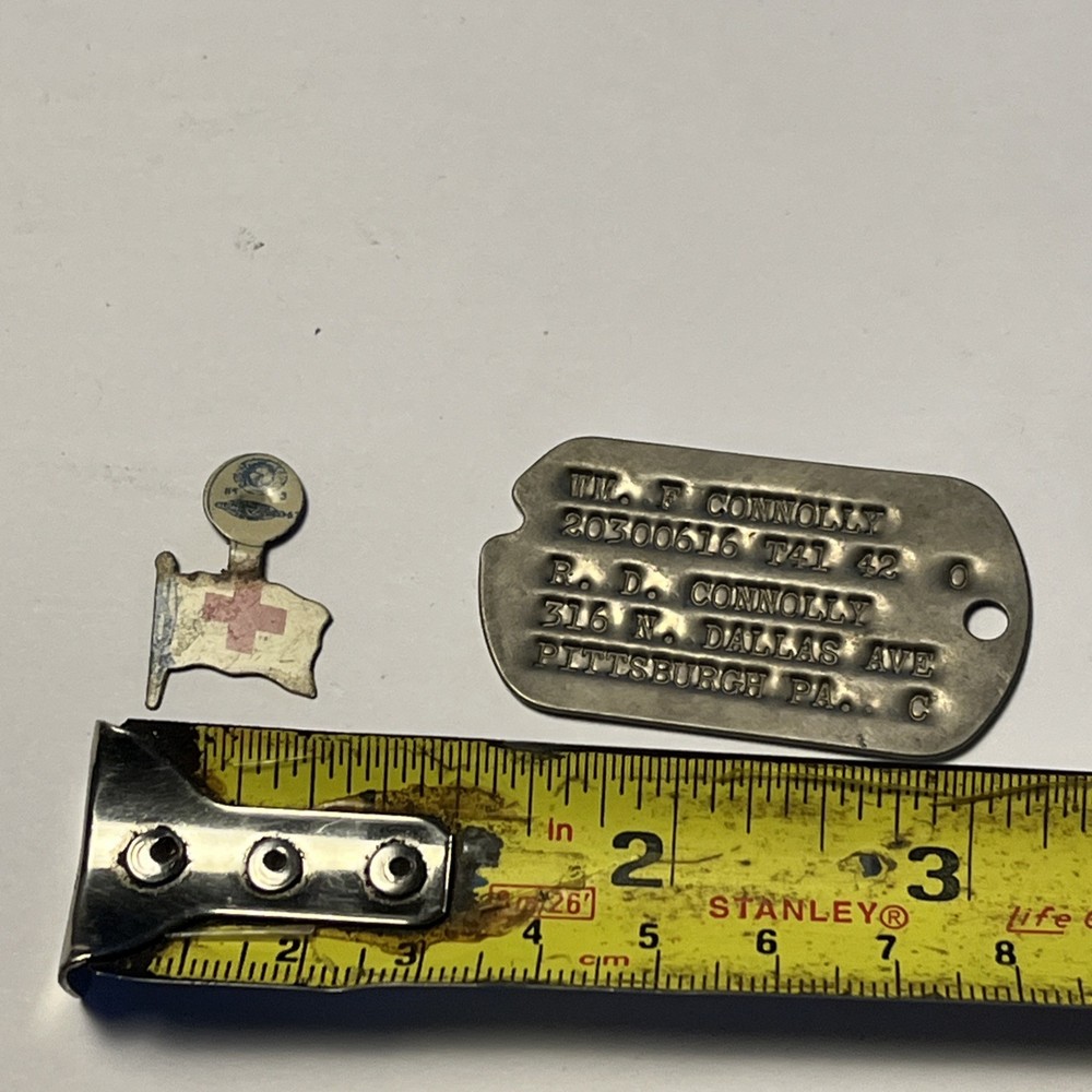 WW2 Type Notch Army Dog + Red Cross - WM. F Connolly - Pittsburgh Pennsylvania