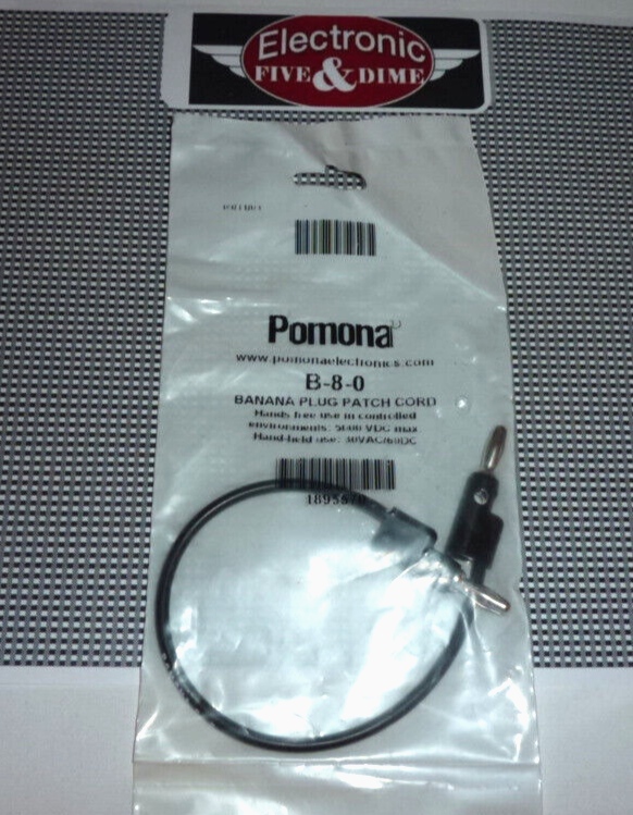 Pomona B-8-0 Banana Plug Patch Cord Cable, Stackable